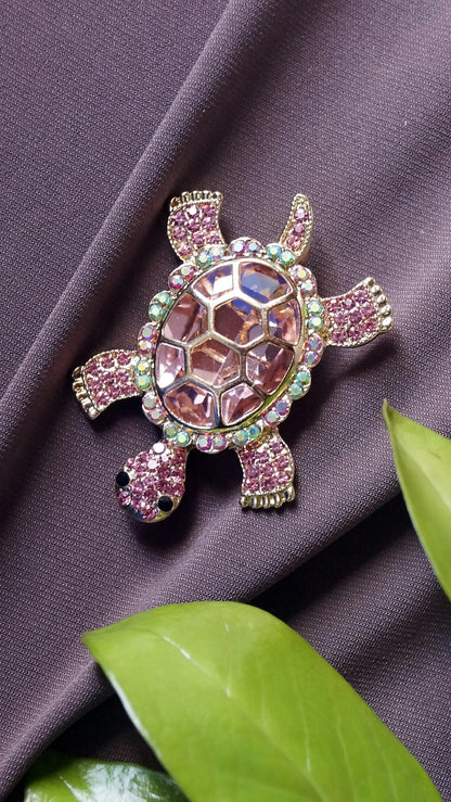 Broche "TORTUE" - Bleu Saphir