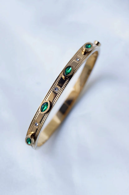 Bracelet Jonc "ÉMERAUDE" - Bleu Saphir