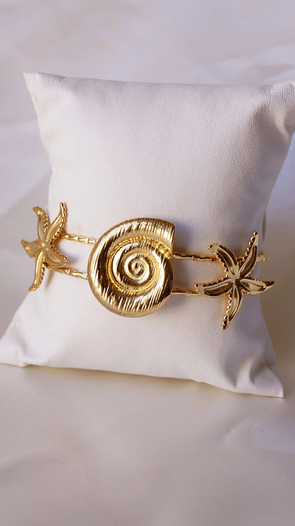 Bracelet jonc "CALYPSO" (ajustable) - Bleu Saphir