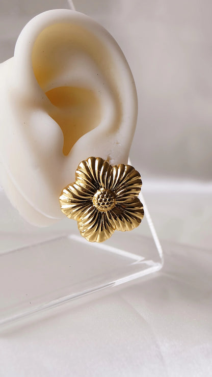 Boucles d'oreilles "FLORA" - Bleu Saphir