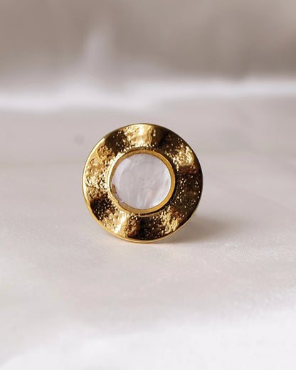 Bague "SOLEIL NACRÉ" - Bleu Saphir