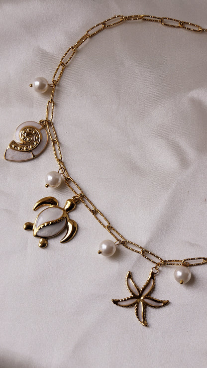 Collier "SOLEIL NACRÉ" - Bleu Saphir