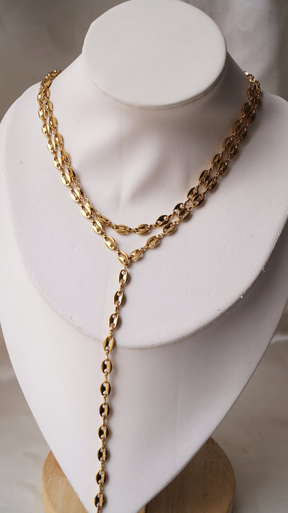 Collier sautoir "MUSE" - Bleu Saphir