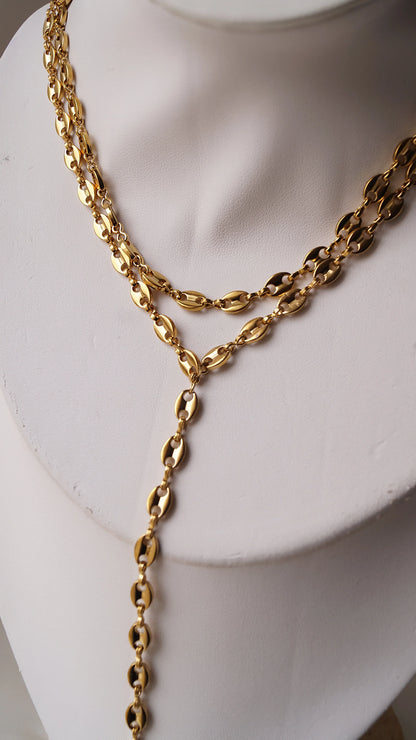 Collier sautoir "MUSE" - Bleu Saphir