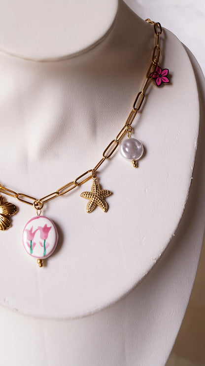 Collier "DAHLIA" - Bleu Saphir