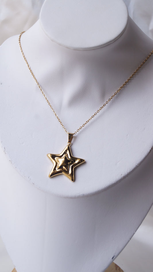 Collier BIANCA élégant acier inoxydable style italien raffiné Bleu Saphir bijoux bijou en acier inoxydable pas cher
