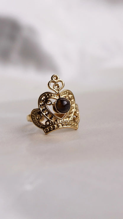 Bague "COURONNE" - Bleu Saphir