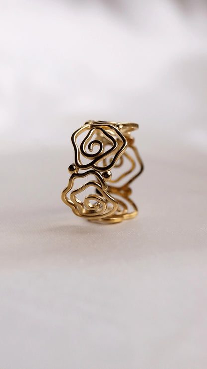 Bague "TULIPE" - Bleu Saphir