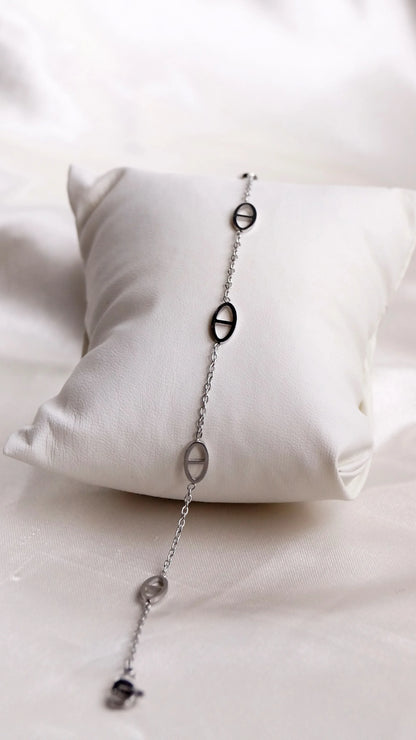 Bracelet "CAROLINA" · argenté (17 + 5 cm) - Bleu Saphir