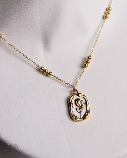 Collier "ROSE ETERNELLE" - Bleu Saphir