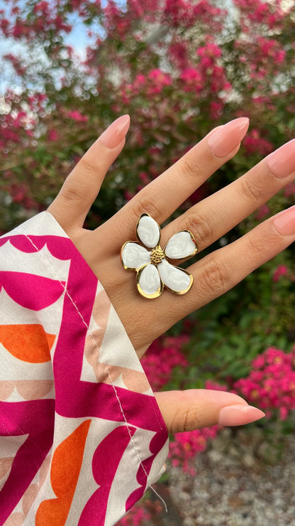 Bague "ROSY" · Blanc - Bleu Saphir