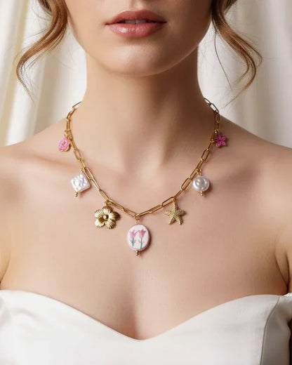 Collier "DAHLIA" - Bleu Saphir