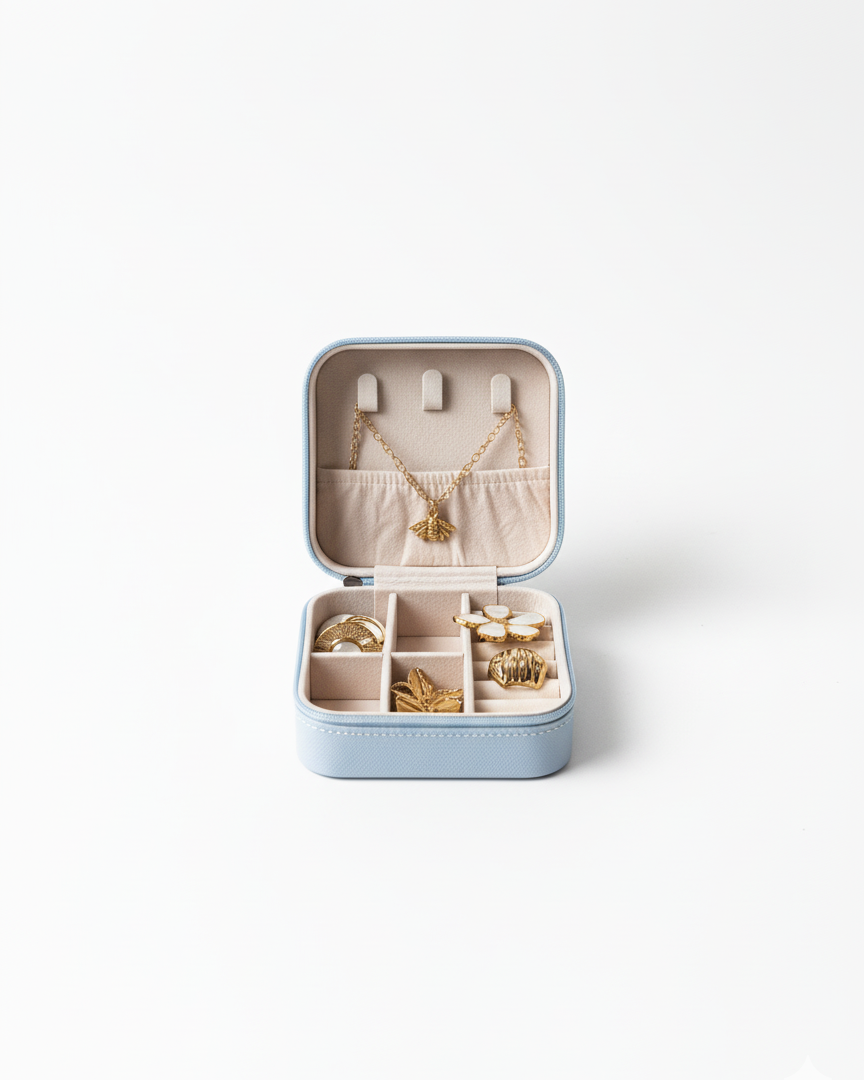 Boite à bijoux "L'Essentielle" (bleue)
