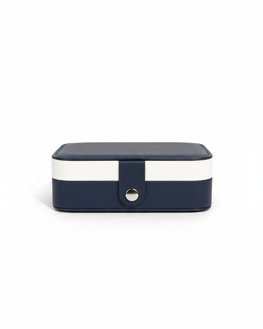 Boite à bijoux "La Raffinée" (Bleue et blanche)