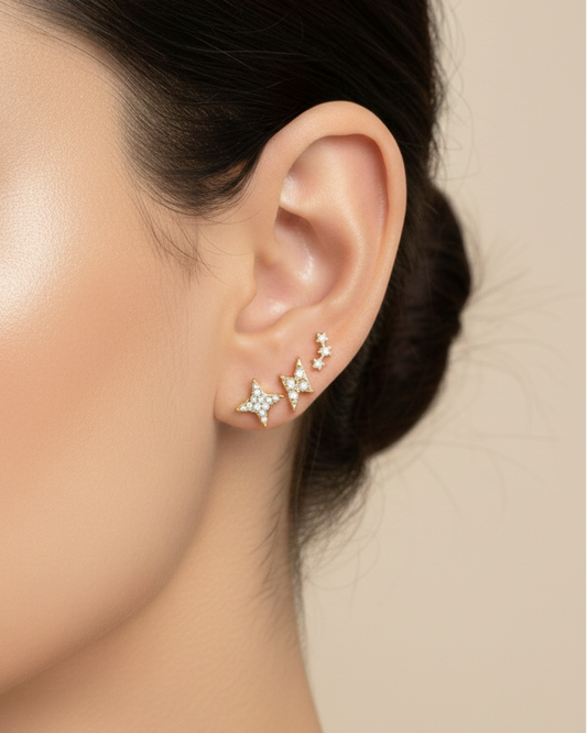 Boucles d'oreilles "BOSTON" - Compo 3 trous exclusive vendue par paire