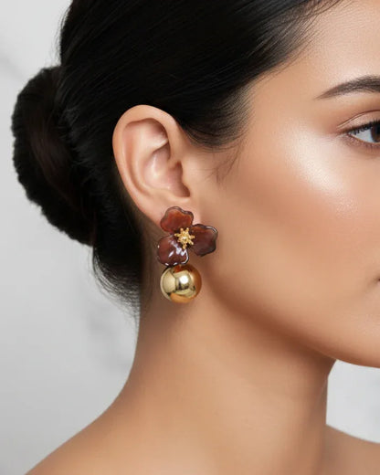 Boucles d'oreilles "AMBRINE" · marron/brun - Bleu Saphir