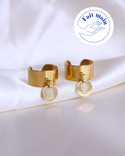 SIGNATURE · Bague breloque personnalisée - Bleu Saphir