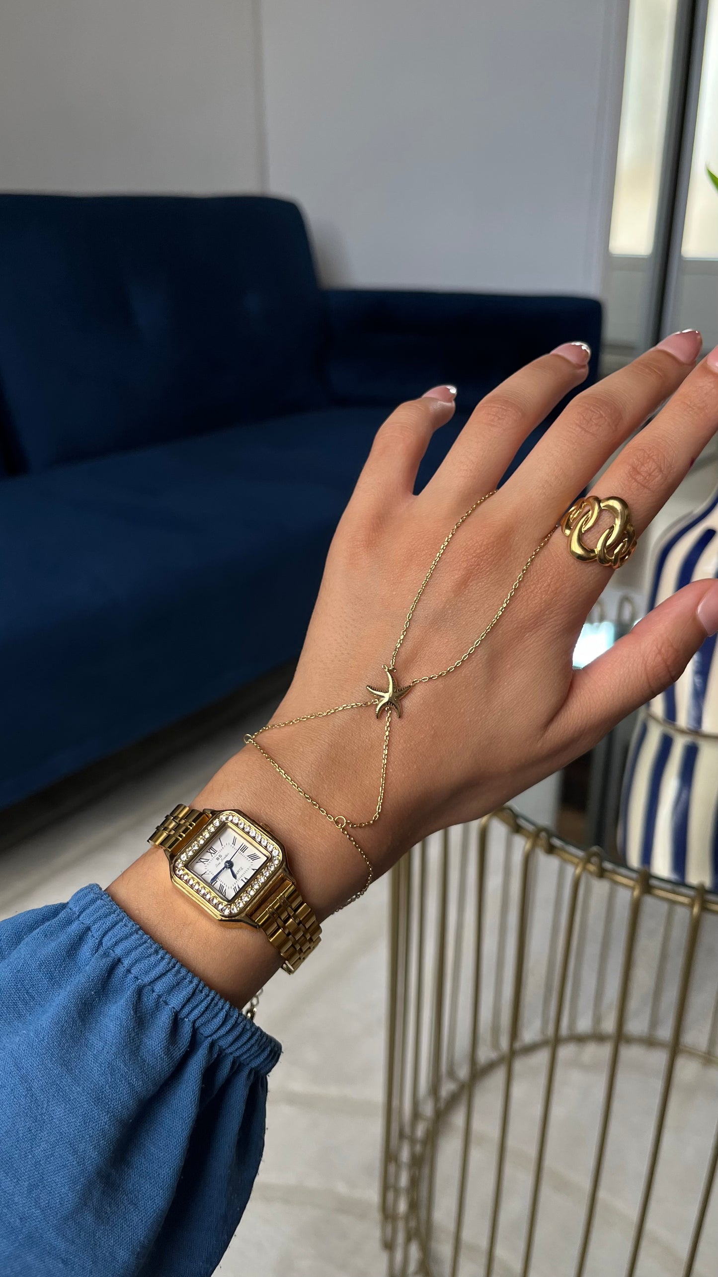 Chaine de main "LUNA" · Dorée