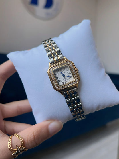 Montre "VICE CITY" · Bicolore (dorée & argentée) - Bleu Saphir