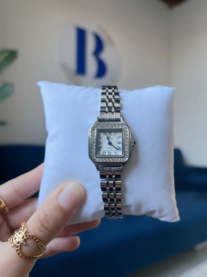 Montre "VICE CITY" · Argentée - Bleu Saphir