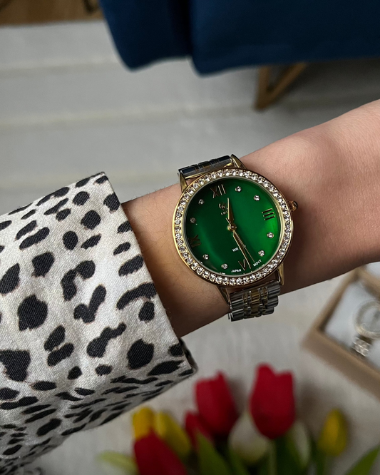 Montre "TOKYO" · Vert (bracelet bicolore)