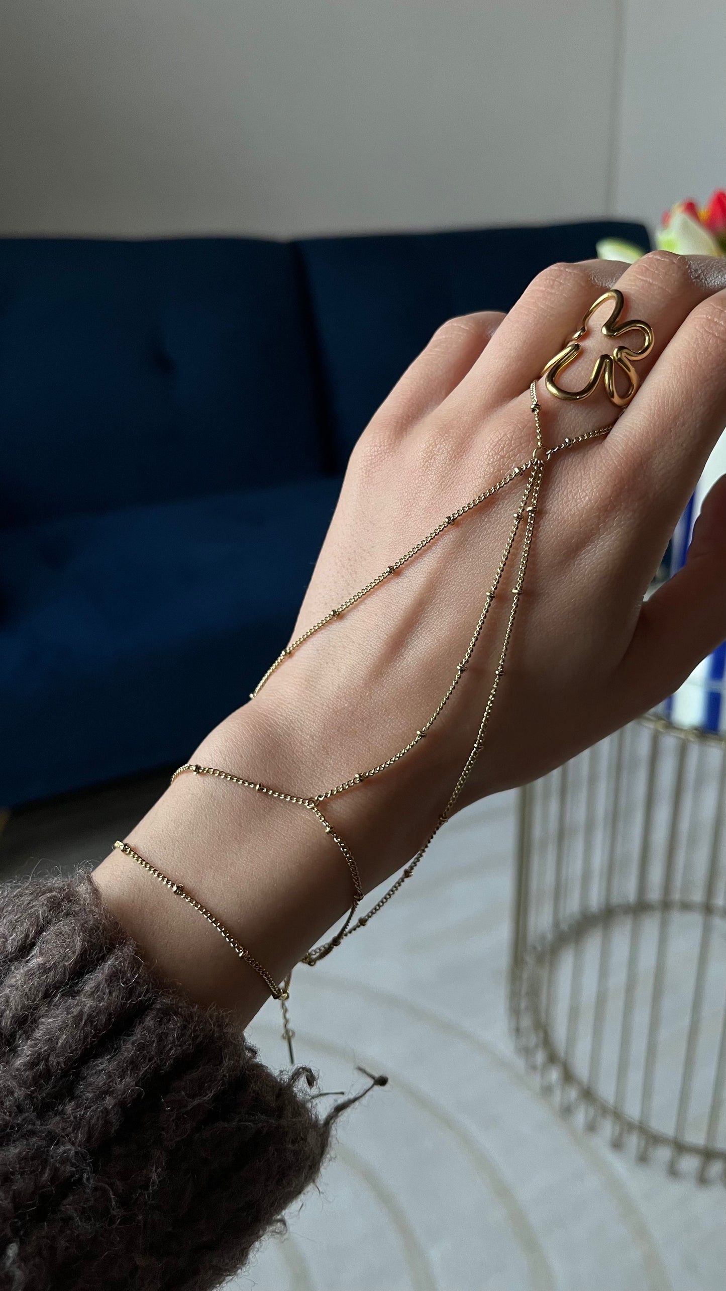 Chaine de main "AMBER" - doré