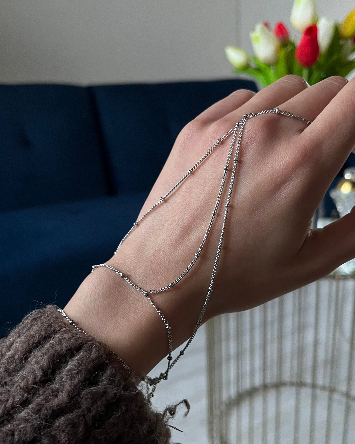 Chaine de main "AMBER" - argenté