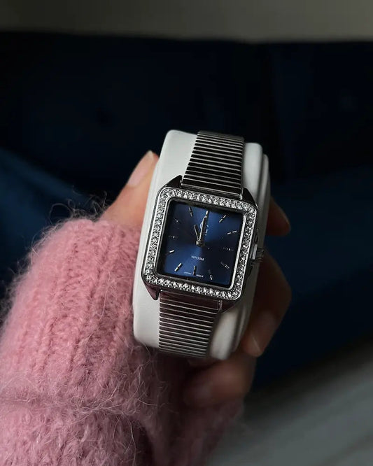 Montre "MONACO" · Argenté et bleu