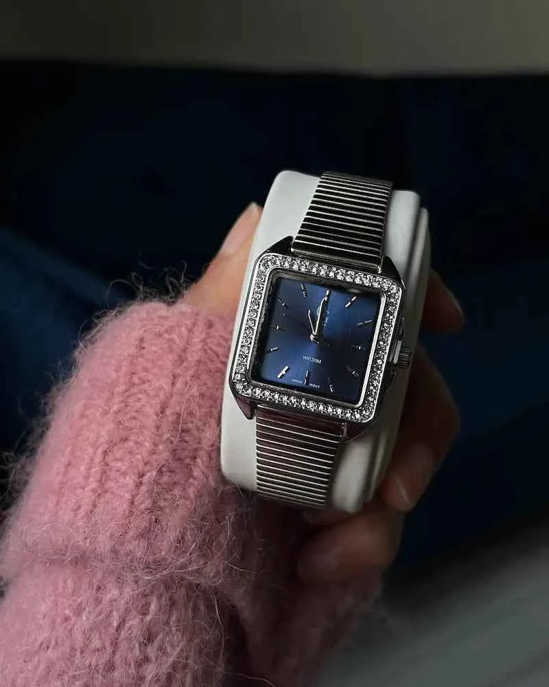 Montre "MONACO" · Argenté et bleu