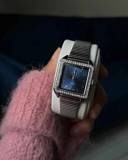 Montre "MONACO" · Argenté et bleu