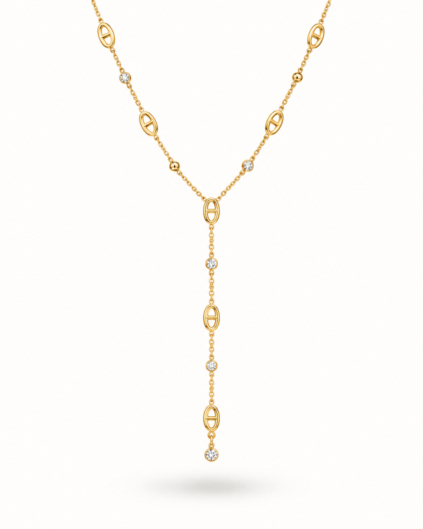 Collier "CAROLINA"- Collier Y acier – maillons ovales