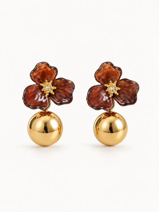 Boucles d'oreilles "AMBRINE" · marron/brun