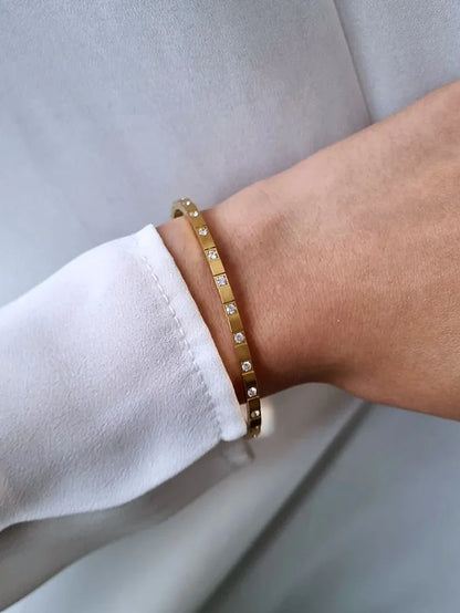 Bracelet Jonc "ANDORRE" - Bleu Saphir