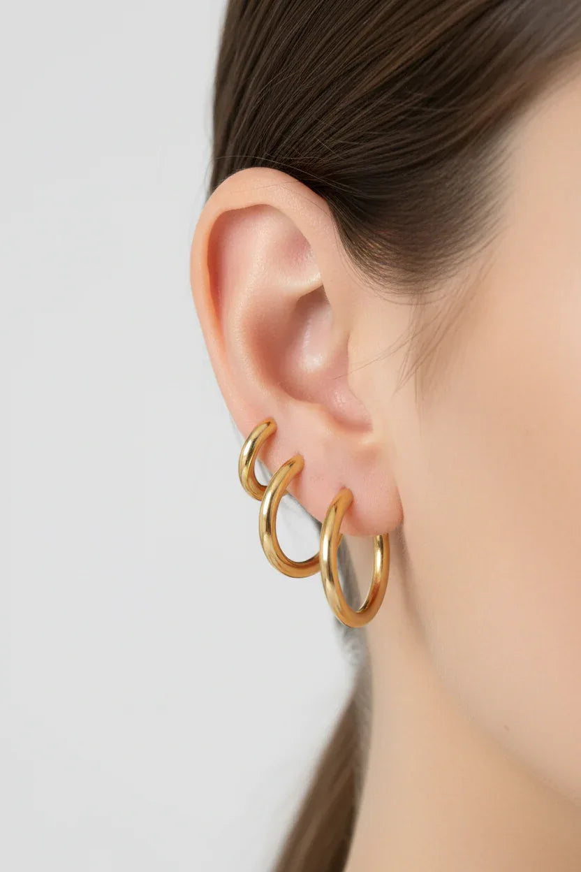 Boucles d'oreilles "ESSENTIELLE" - Taille XS - Bleu Saphir